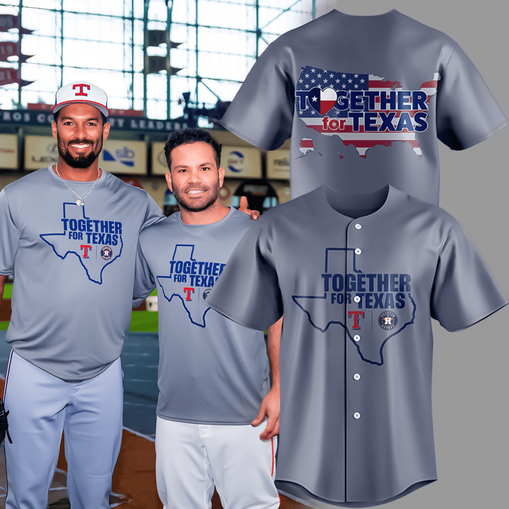 Together for Texas 2025 Limited Edition Grey Baseball Jersey Gifts For Husband