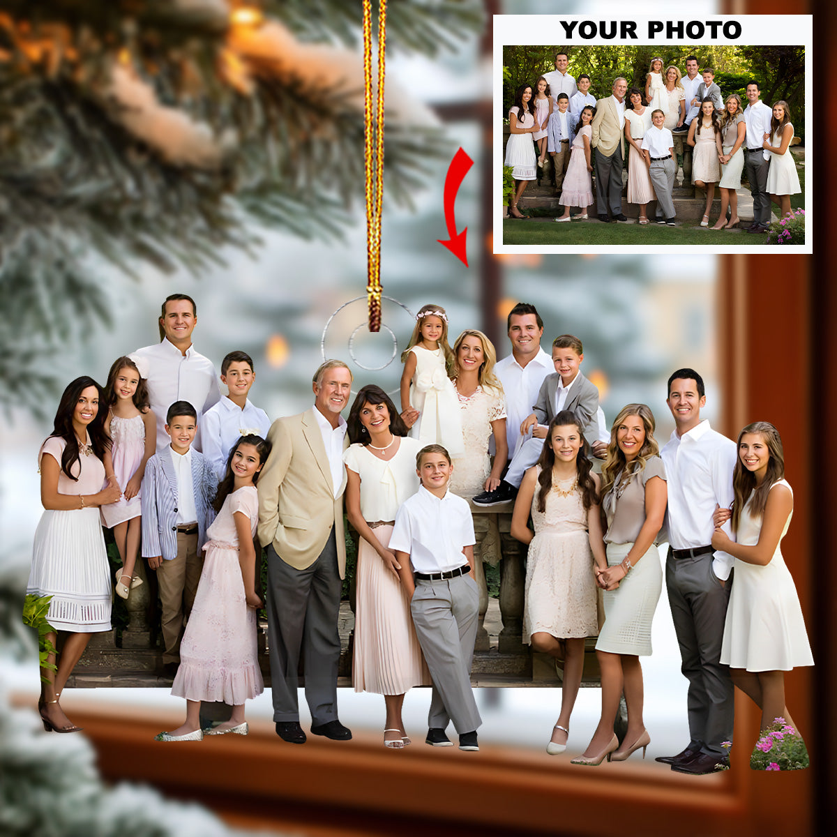 Together Forever Frames Personalized Photo Mica Ornament Christmas Gift For Family members