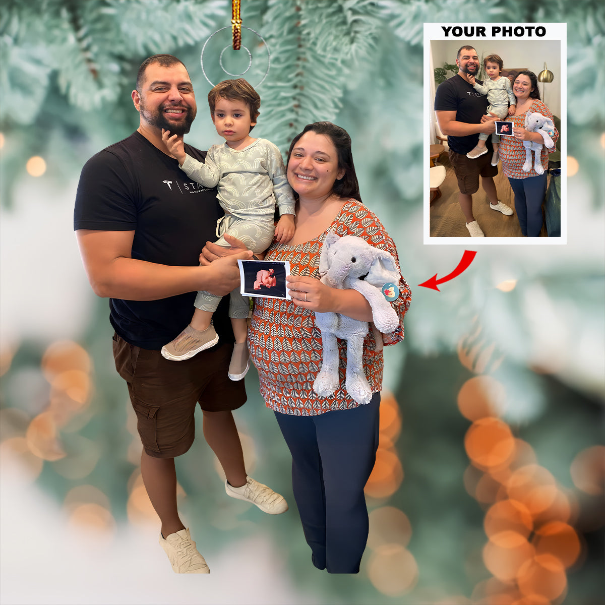Together Forever Personalized Photo Mica Ornament Christmas Gift For Family Members Ba