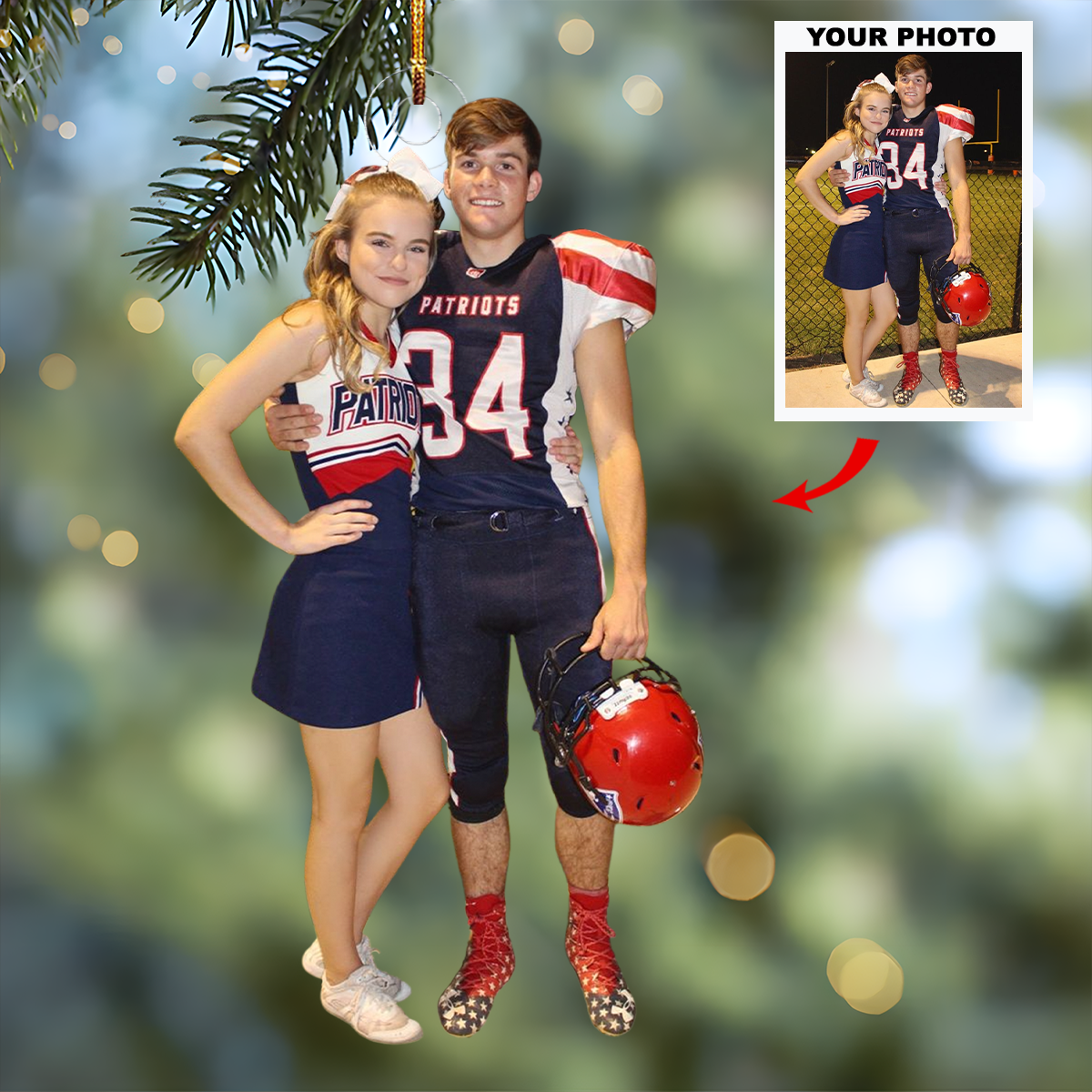 Together Forever Personalized Photo Mica Ornament Gift For Couple Family Members