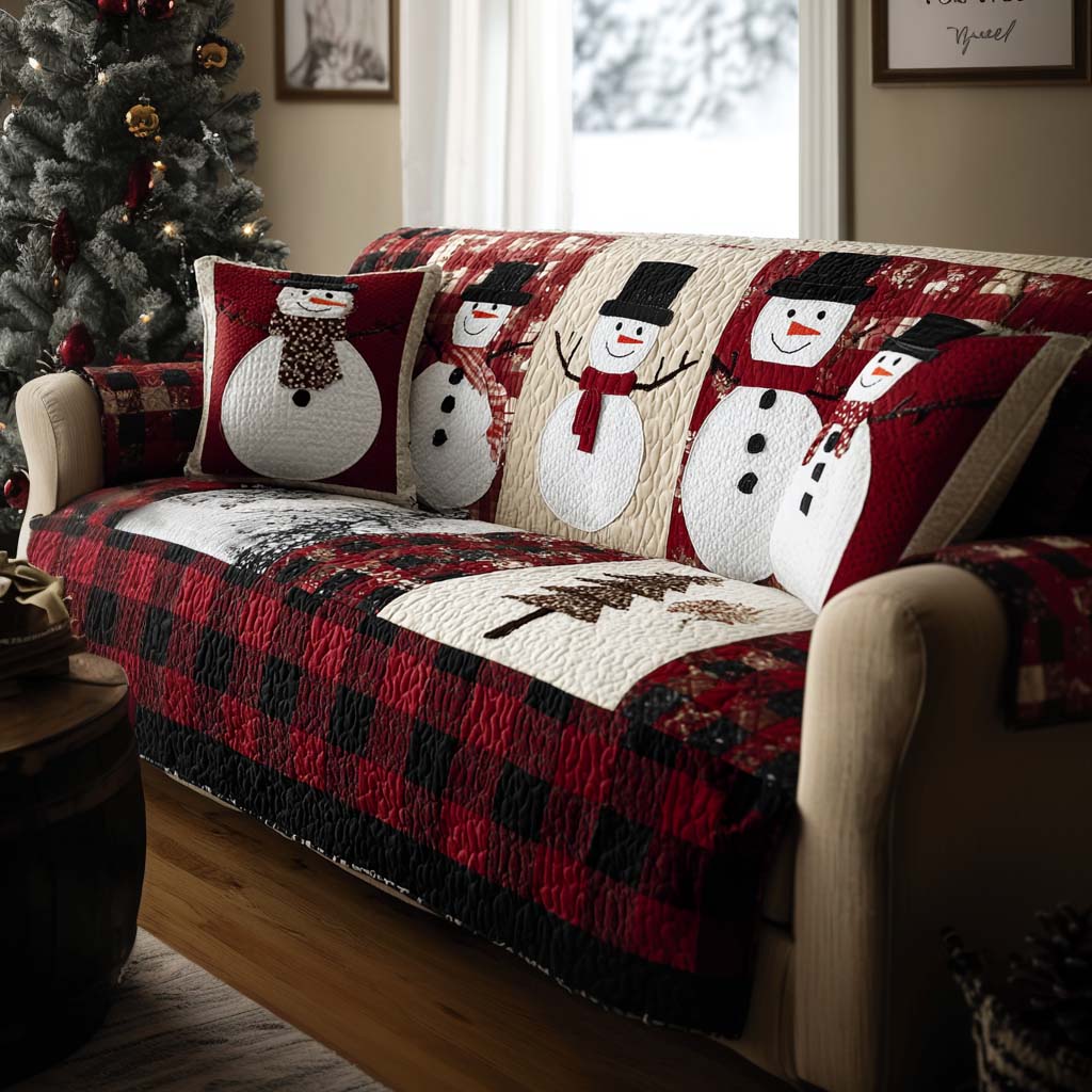 Together Forever Quilted Sofa Cover Santa Sofa Cover Great Family Gifts