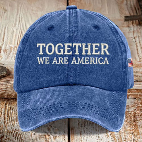Together We Are America Hat American Flag Logo Baseball Cap Present For Supporters