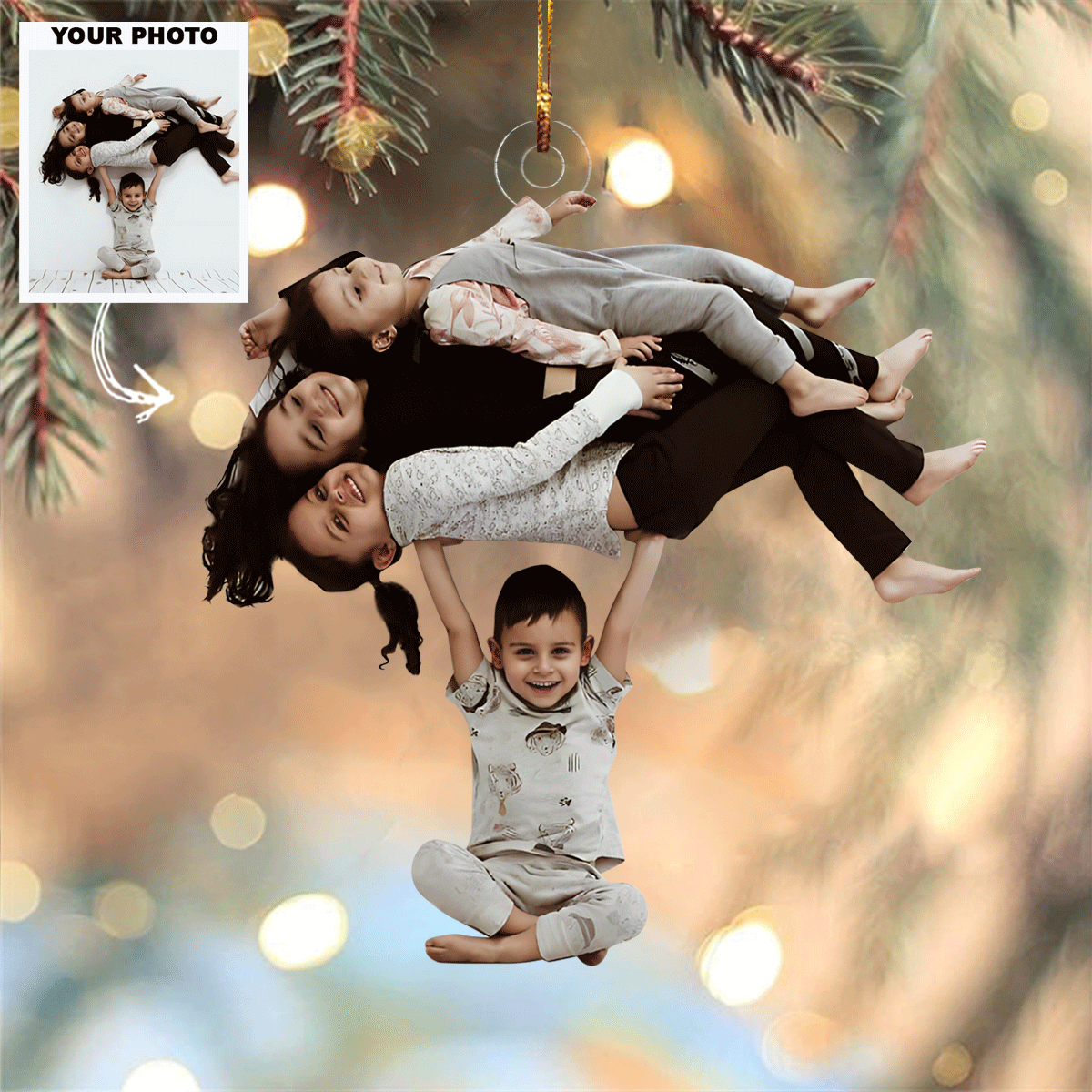 Together We Are Stronger Personalized Photo Mica Ornament Christmas Gift For Grandma