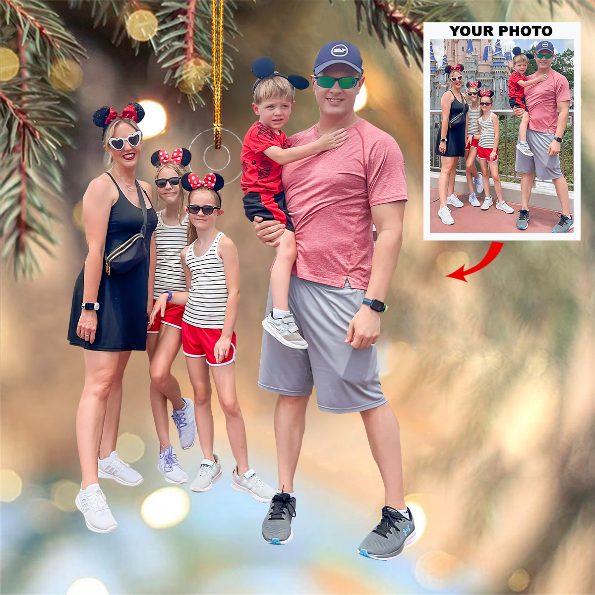 Together We Grow Personalized Photo Mica Ornament Christmas Gift For Family Members