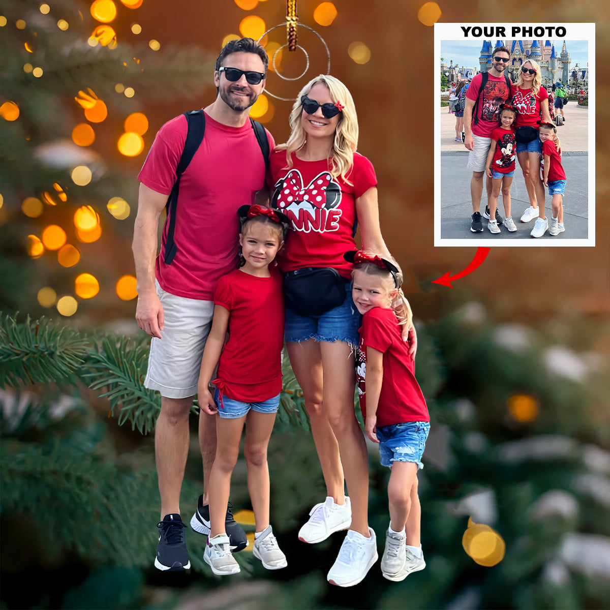 Together We Shine Personalized Photo Mica Ornament Christmas Gift For Family Members