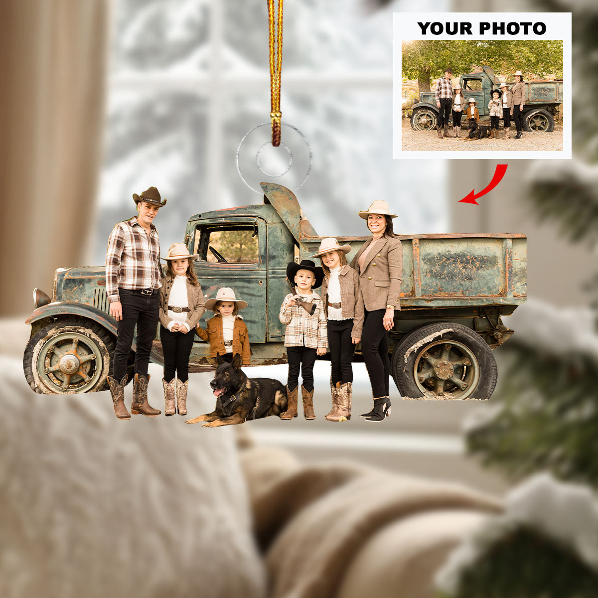 Together We Smile Personalized Photo Mica Ornament Christmas Gift For Family Members