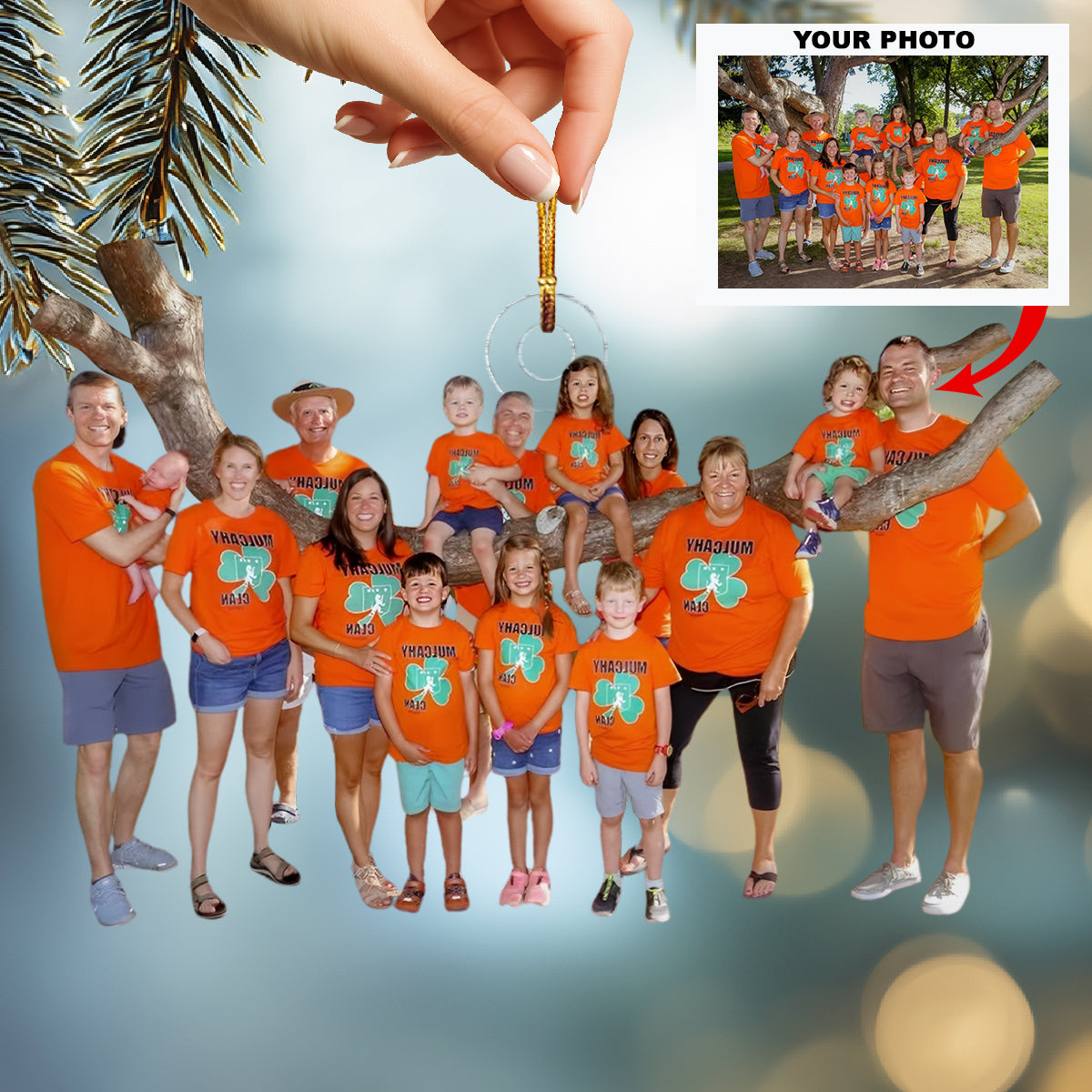 Together With Love Personalized Photo Mica Ornament Christmas Gift For Family Members