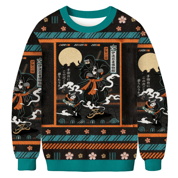 Tokyo Japanese Ninja Ugly Sweaer Japanese Art Unique Clothing Gifts For Samurai Lover