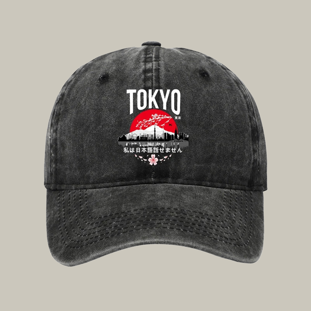 Tokyo Japanese Washed Cap Cool Baseball Hats Christmas Gifts For Women