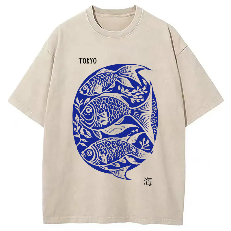 Tokyo Sea Life Park Washed T-Shirt Unique Aesthetic Fashion Tee Gifts For Her