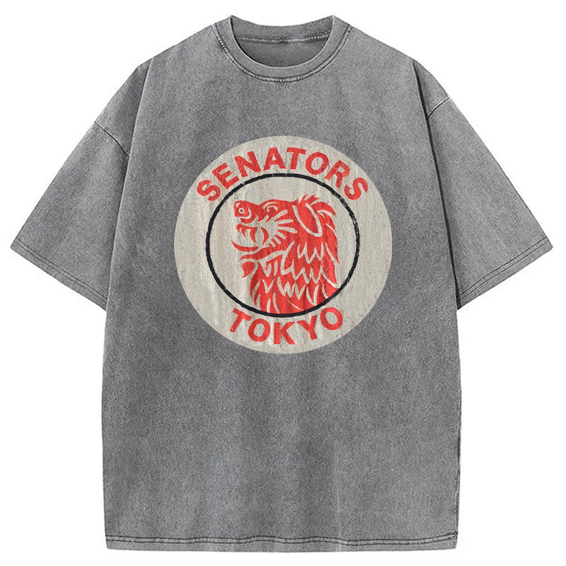 Tokyo Senators Washed T-Shirt Cool Urban Street Style Shirt Gifts For Besties