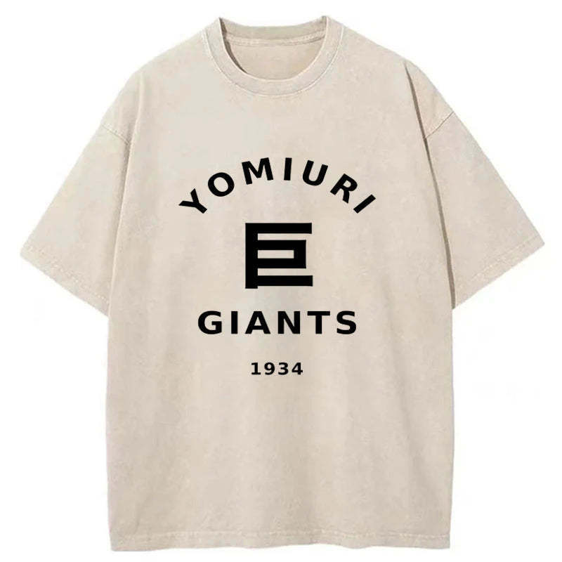 Tokyo Yomiuri Giants Japanese Washed T-Shirt Retro Humor Graphic Top Gifts For Brother