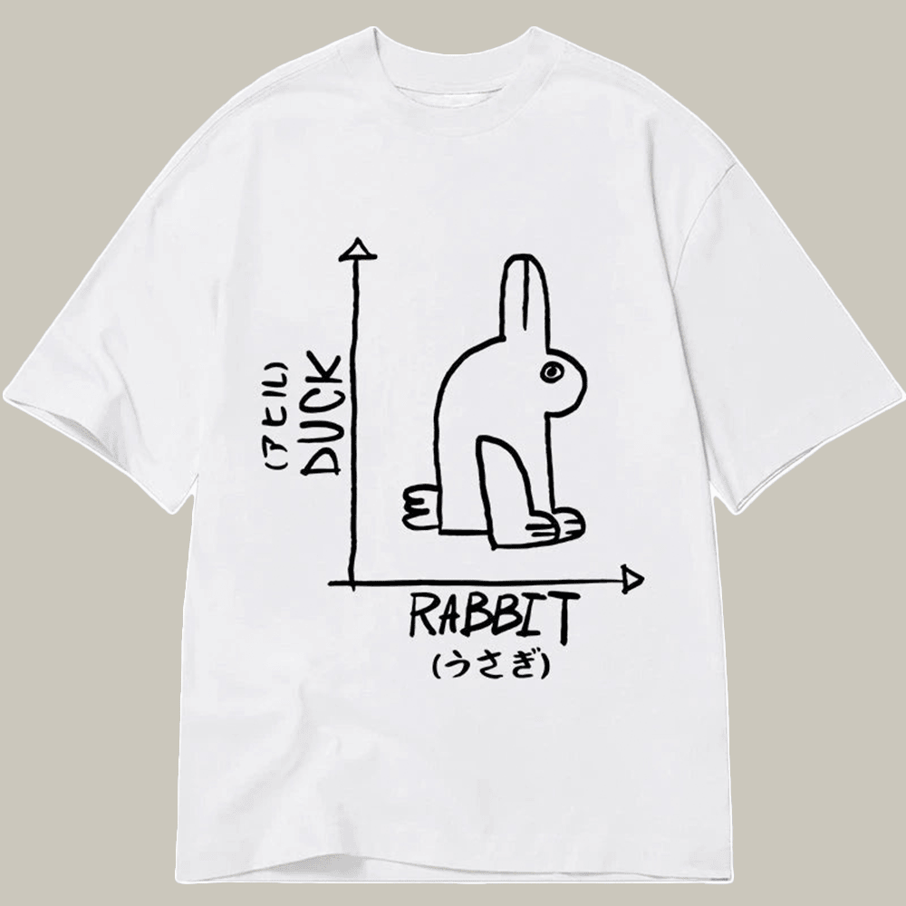 Tokyocanvas A Rabbit And A Duck Classic T Shirt Graphic Humor Shirt Mother In Law Christmas Gift