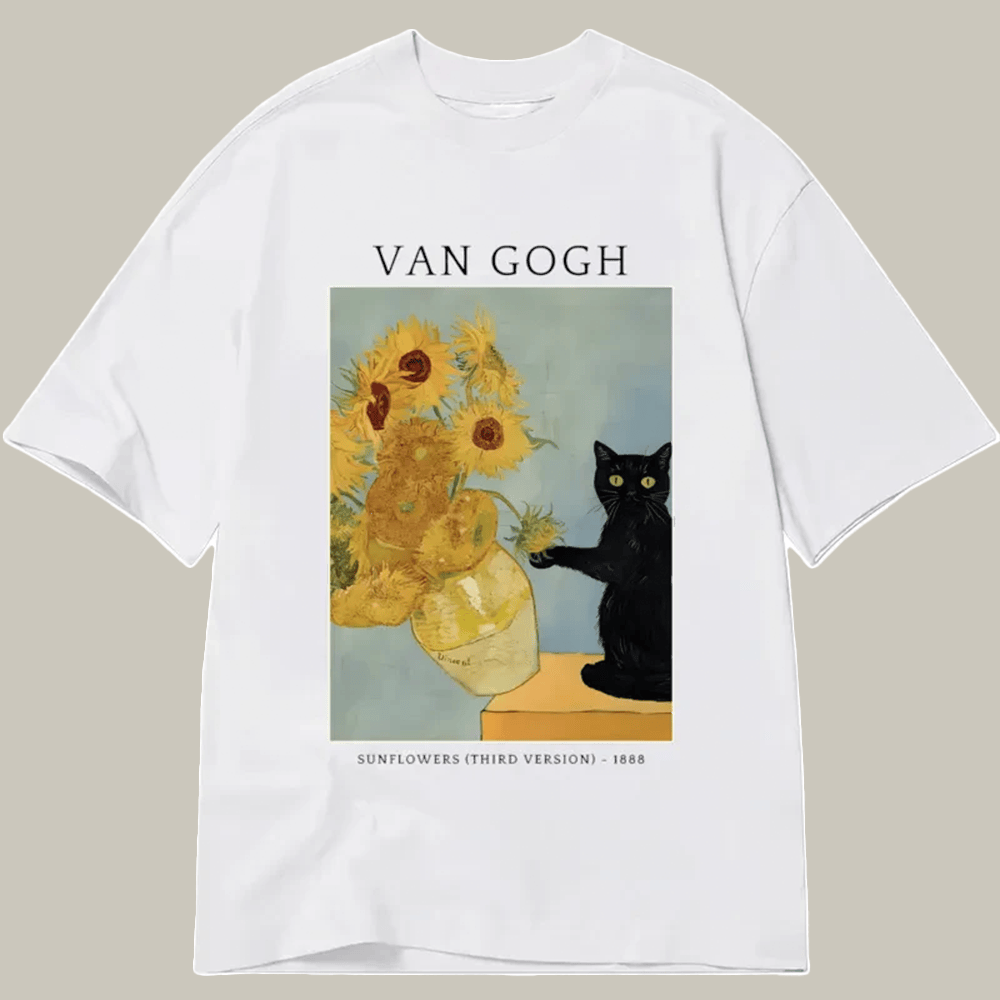 Tokyocanvas Black Cat With Sunflowers Classic T Shirt Hilarious Shirt Gifts For Teenage Brother