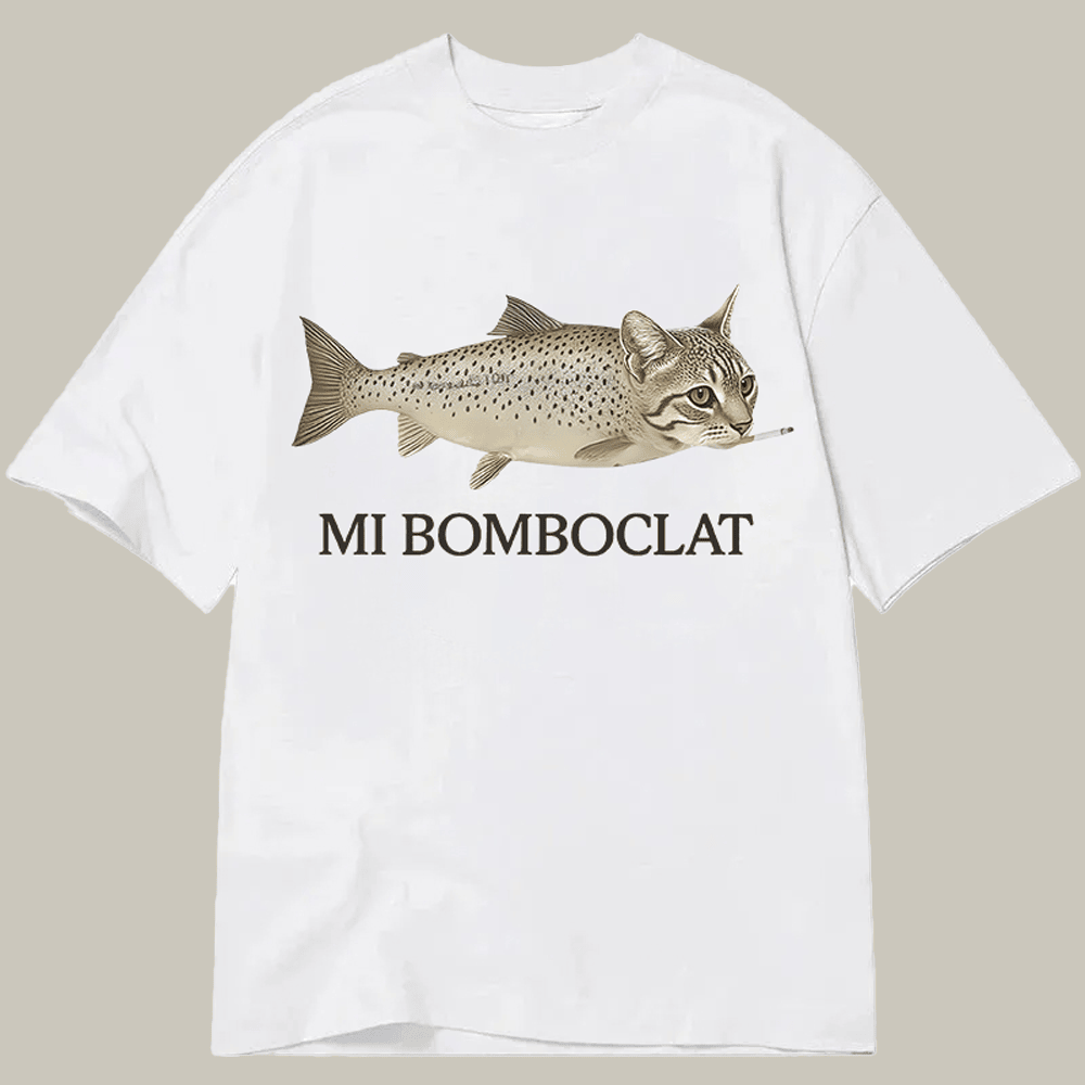 Tokyocanvas Bomboclat Fish Cat Meme Classic T Shirt Hilarious Shirt Cool Presents For Teenagers