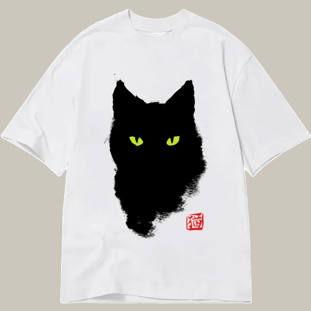 Tokyocanvas Cat Sharp Gaze Classic T Shirt Funny Graphic Tee Shirt Christmas Gift From Grandma
