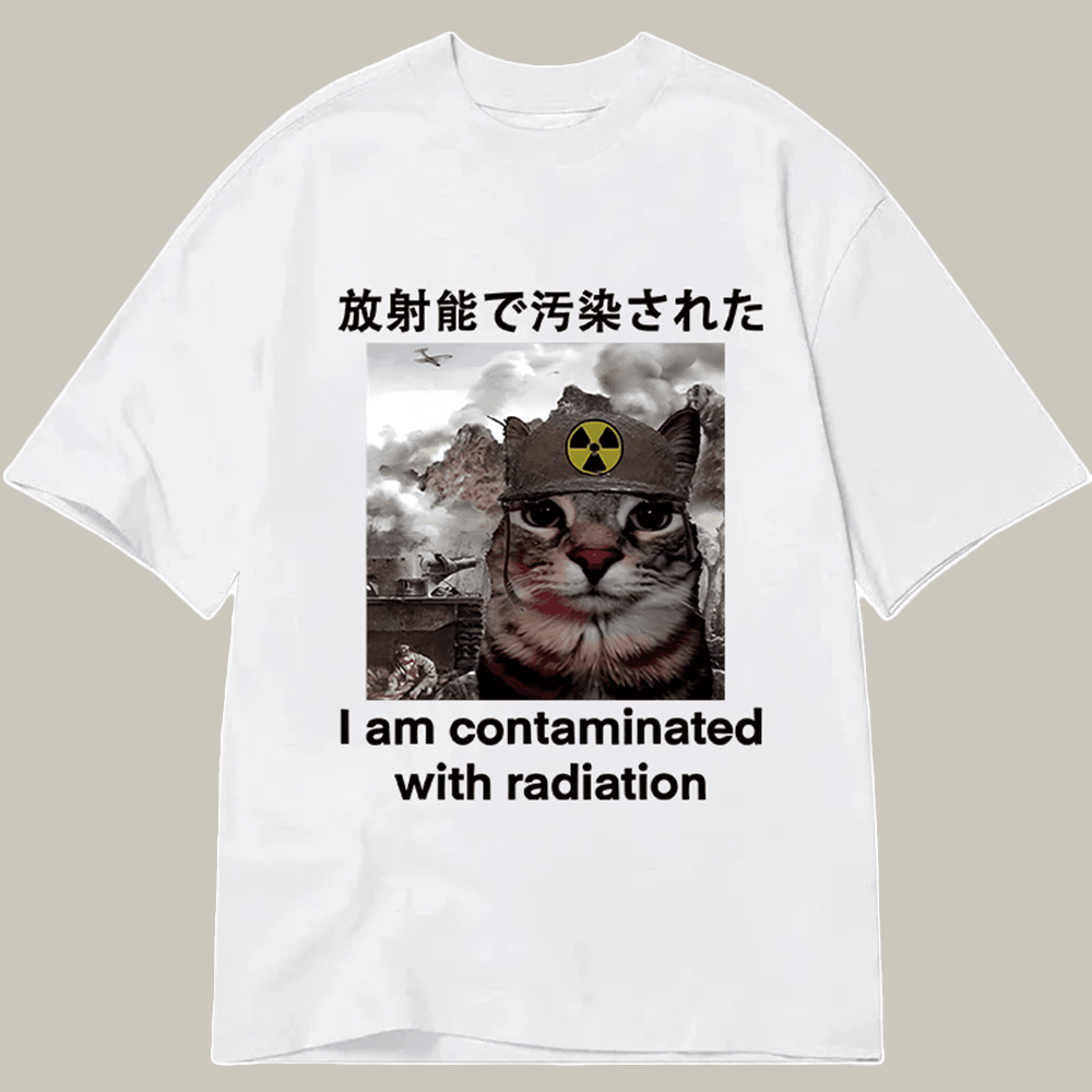 Tokyocanvas Cat Suffering From Nuclear Radiation Classic T Shirt Comedy Tee Gifts For Friends