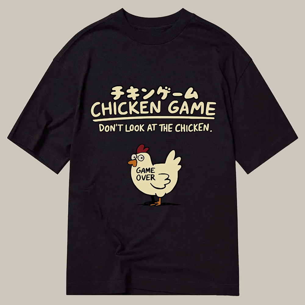 Tokyocanvas Chicken Game Classic T Shirt Humor Print Tee Xmas Great Christmas Gifts For Teens