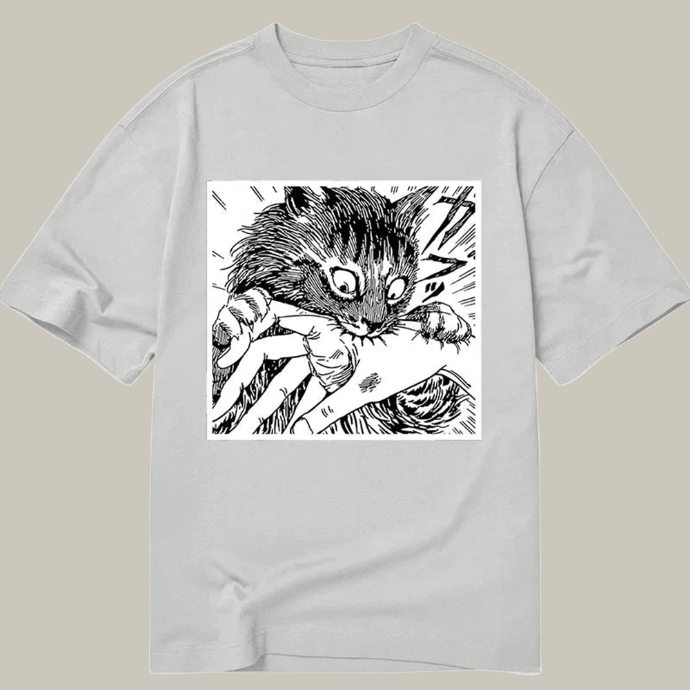 Tokyocanvas Creepy Cat Anime Horror Anteater Classic T Shirt Hilarious Shirt Xmas Gifts For Wife
