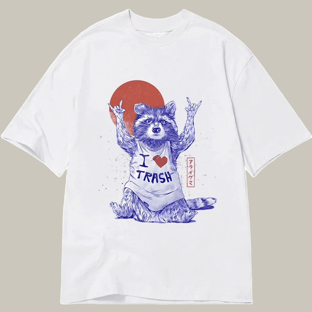 Tokyocanvas I Love Trash Classic T Shirt Humor Print Tee Birthday Gifts For Father From Daughter