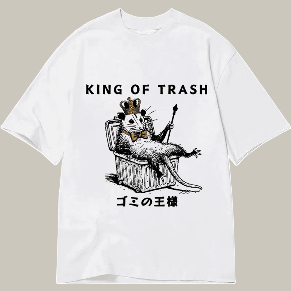 Tokyocanvas King Of Trash Classic T Shirt Humor Print Tee Top Christmas Gifts For Girlfriend