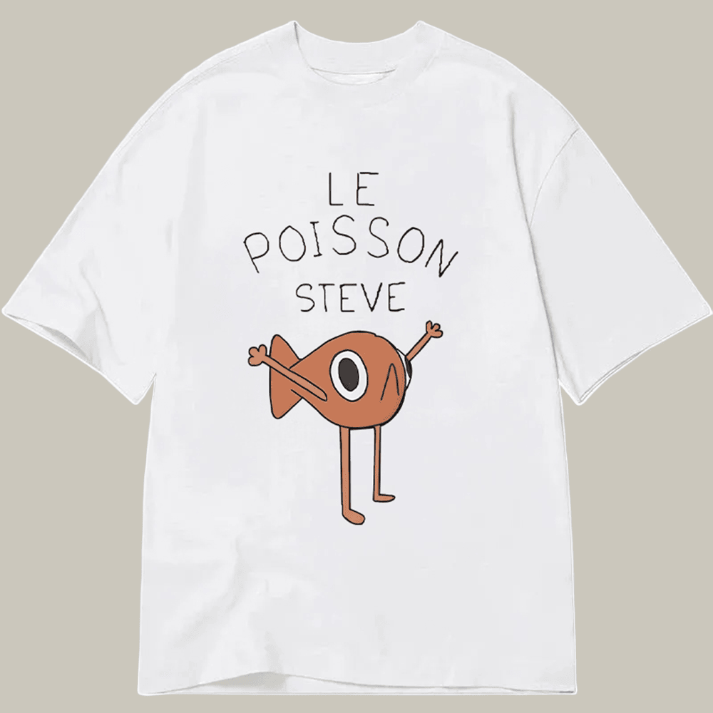Tokyocanvas Le Poisson Steve Classic T Shirt Graphic Humor Shirt Christmas Gifts For Husband