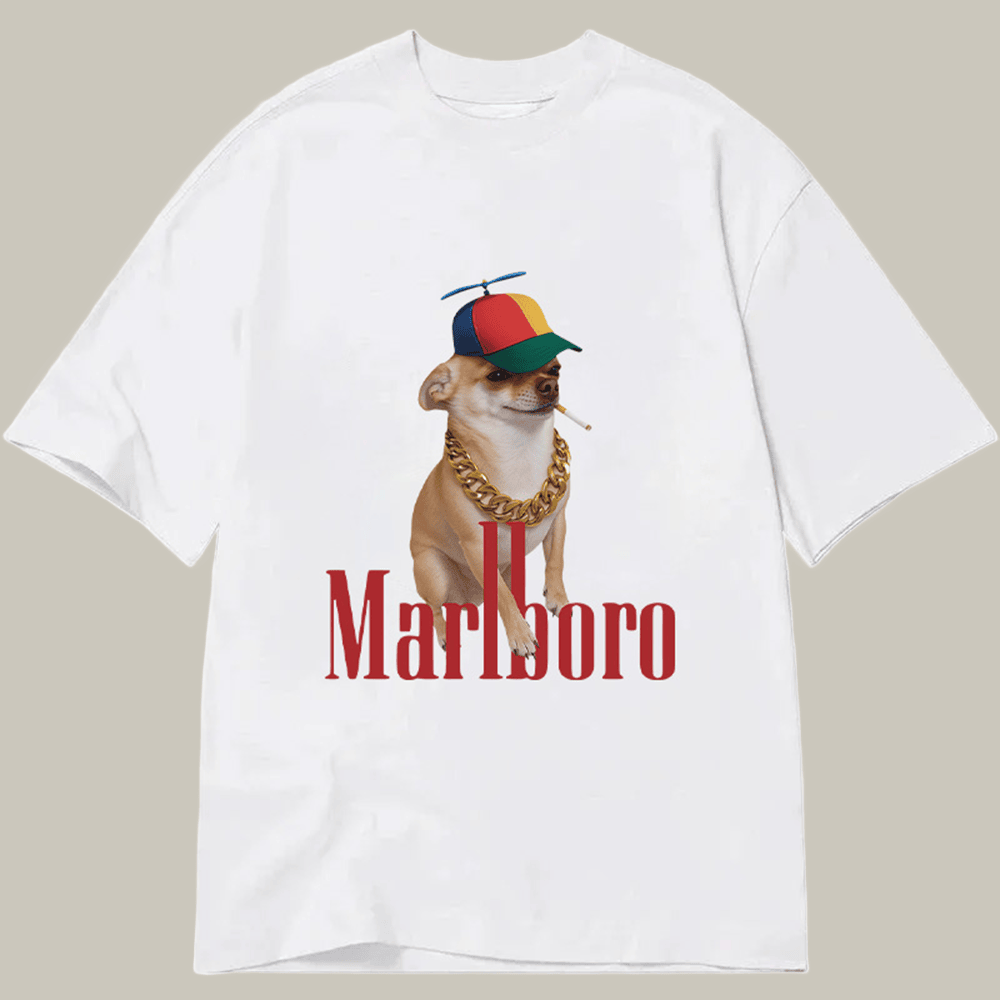 Tokyocanvas Marlboro Dog Smoking Meme Classic T Shirt Hilarious Shirt Christmas Ideas For Wife
