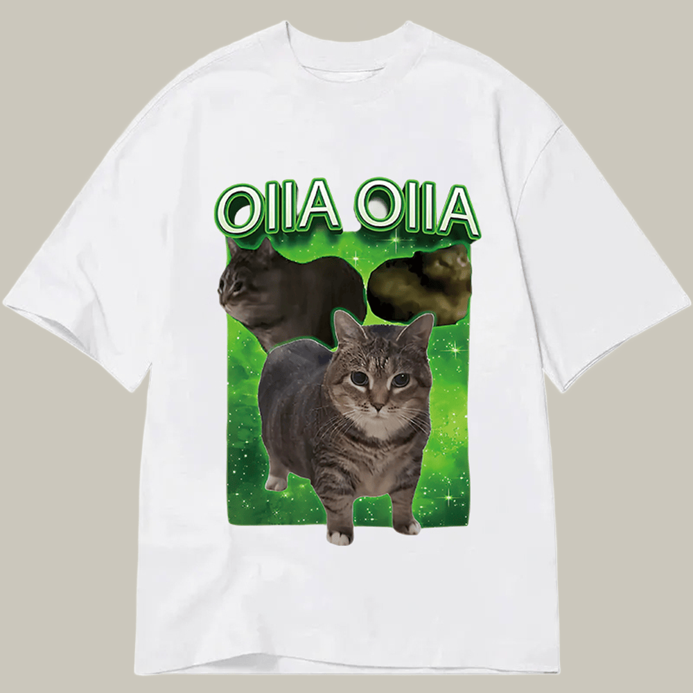 Tokyocanvas Oiia Cat Funny Meme Classic T Shirt Humor Print Tee Xmas Gift Ideas For Grandma