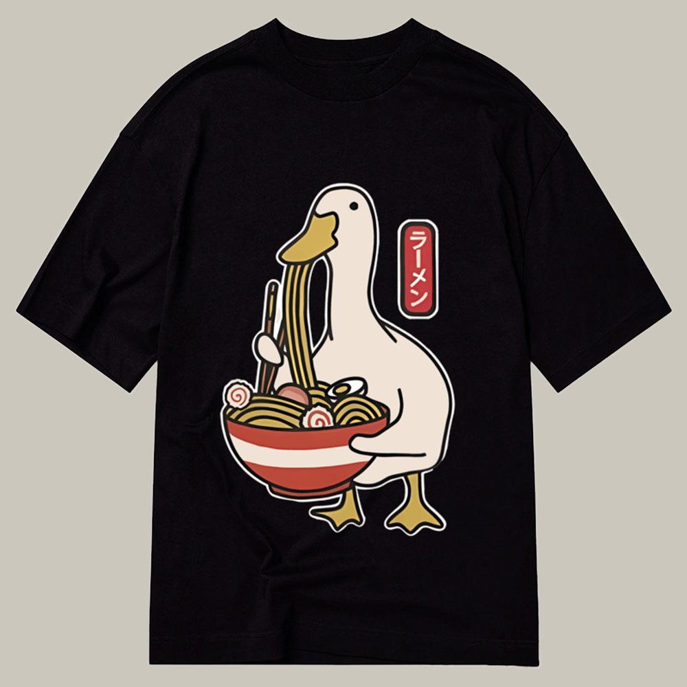 Tokyocanvas Ramen Lover Goose Classic T Shirt Funny Graphic Tee Unique Gifts For Adult Son