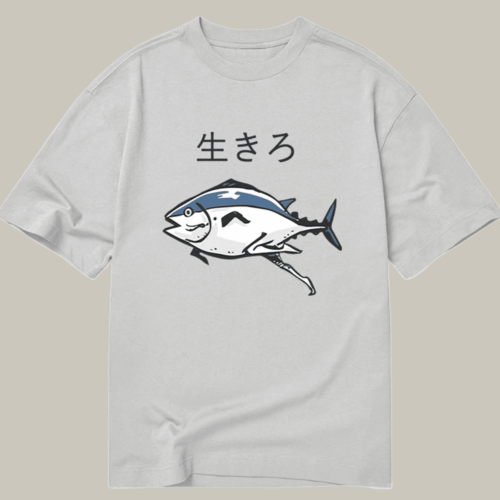 Tokyocanvas Running Fish Classic T Shirt Funny Artwork Shirt Xmas Gifts For Mother In Law