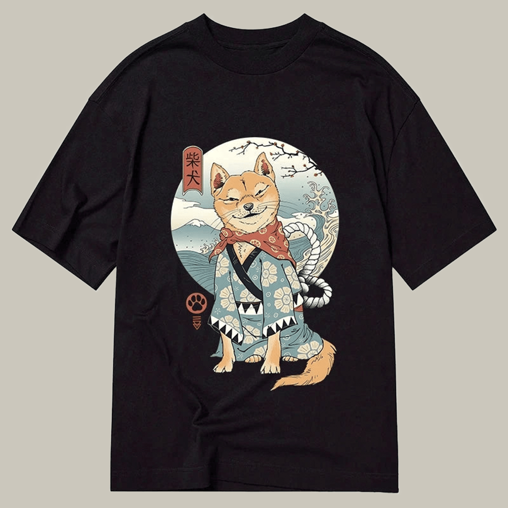 Tokyocanvas Samurai Shiba Dog Japanese Classic T Shirt Comedy Tee Christmas Ideas For Boyfriend