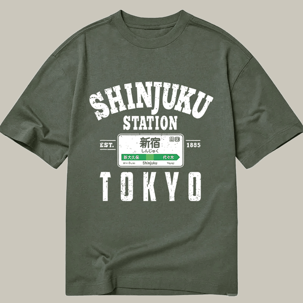 Tokyocanvas Shinjuku Station Yamanote Line Classic T Shirt Humor Print Tee Gifts For Teens