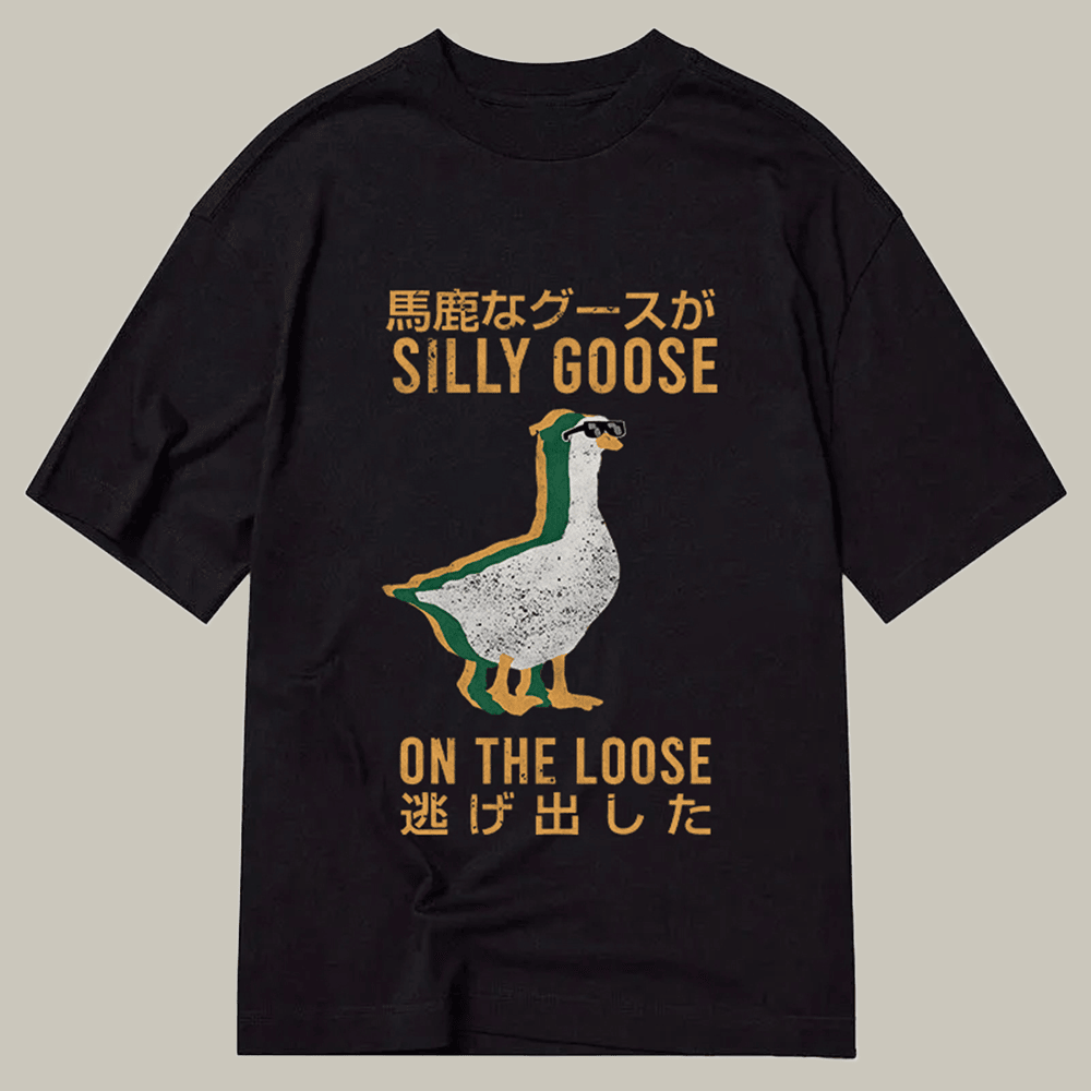Tokyocanvas Silly Goose Japanese Classic T Shirt Funny Graphic Tee Xmas Gifts For Teens
