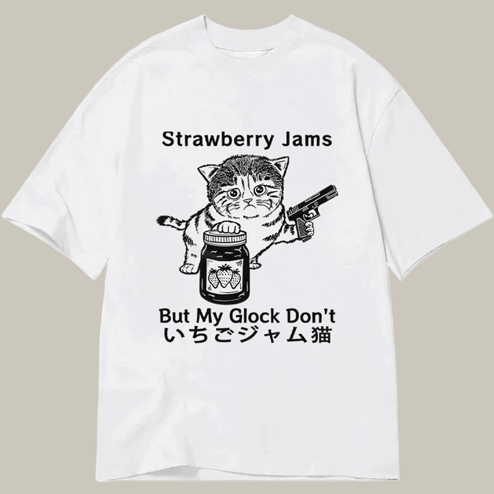 Tokyocanvas Strawberry Jam Cat Classic T Shirt Funny Graphic Tee Christmas Gift For Son