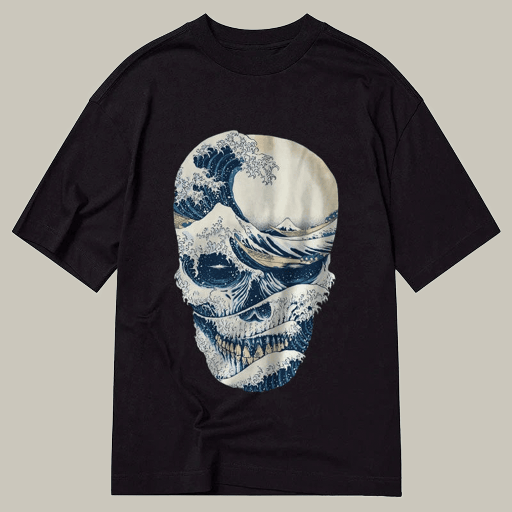 Tokyocanvas The Great Wave Off Skull Classic T Shirt Hilarious Shirt Xmas Ideas For Teens