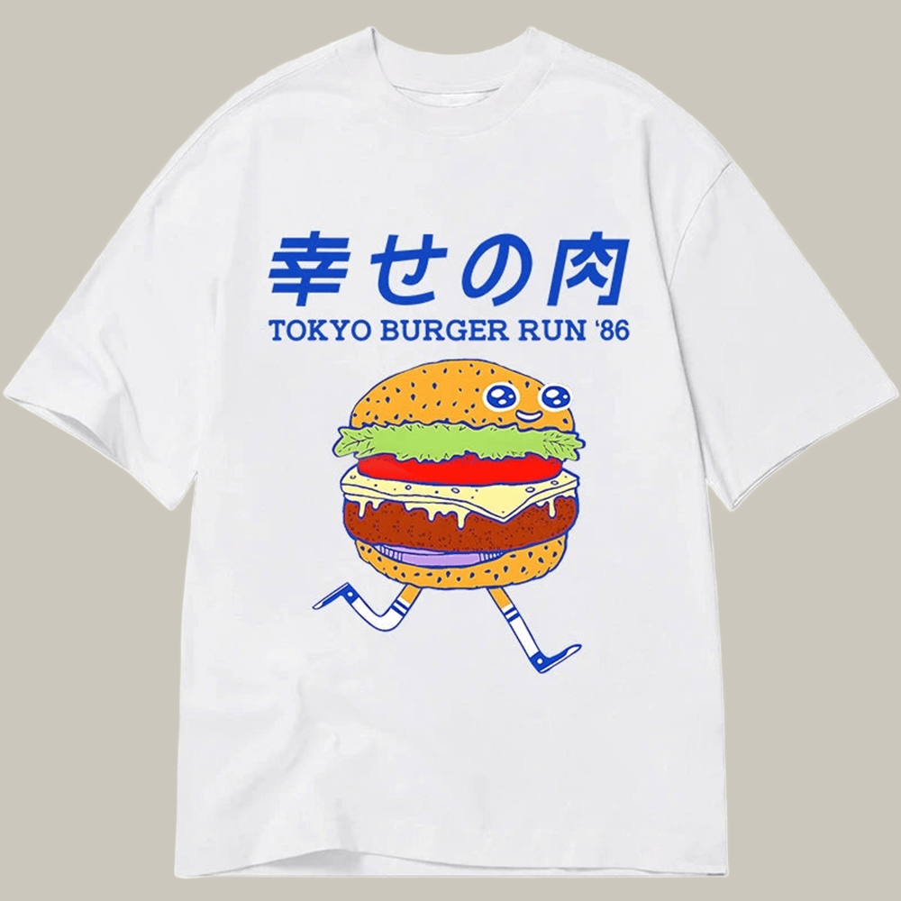 Tokyocanvas Tokyo Burger Run Japanese Classic T Shirt Humor Print Tee Cool Gift Ideas For Brother