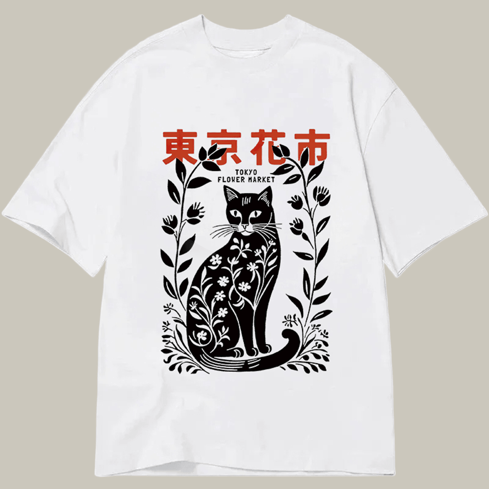 Tokyocanvas Tokyo Flower Market Classic T Shirt Graphic Humor Shirt Perfect Gift For Girlfriend