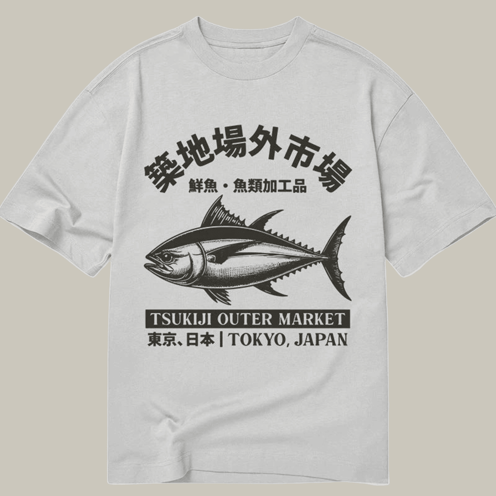 Tokyocanvas Tokyo Japan Tsukiji Fish Market Classic T Shirt Funny Graphic Tee Adult Son Gift