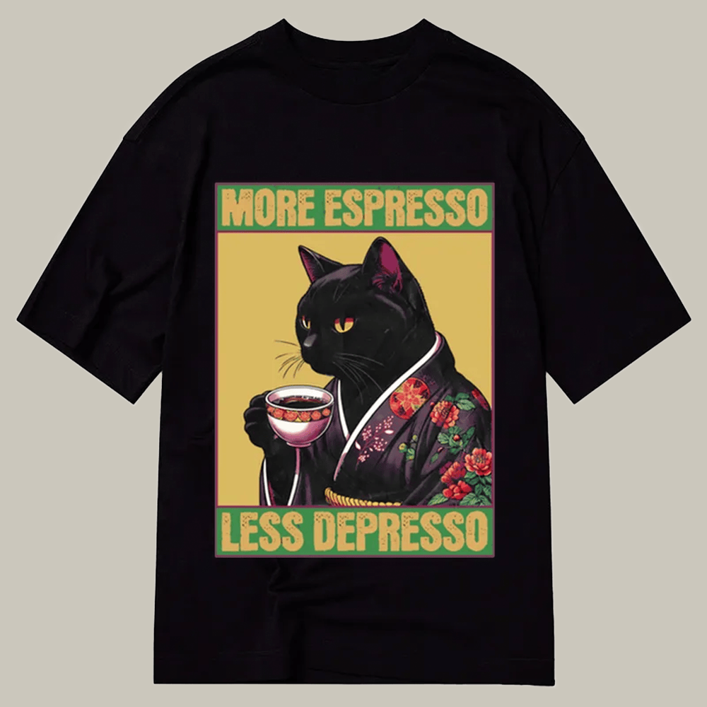 Tokyocanvas Up Caffeine Down Depression Classic T Shirt Humor Print Tee Xmas Gifts For Wife