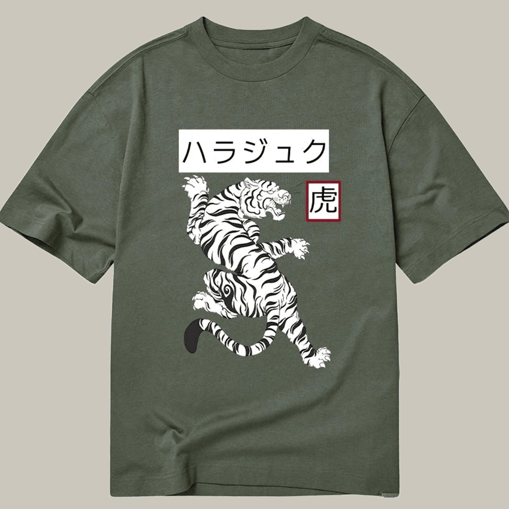 Tokyocanvas White Tiger Classic T Shirt Graphic Humor Shirt Good Christmas Gifts For Girlfriend