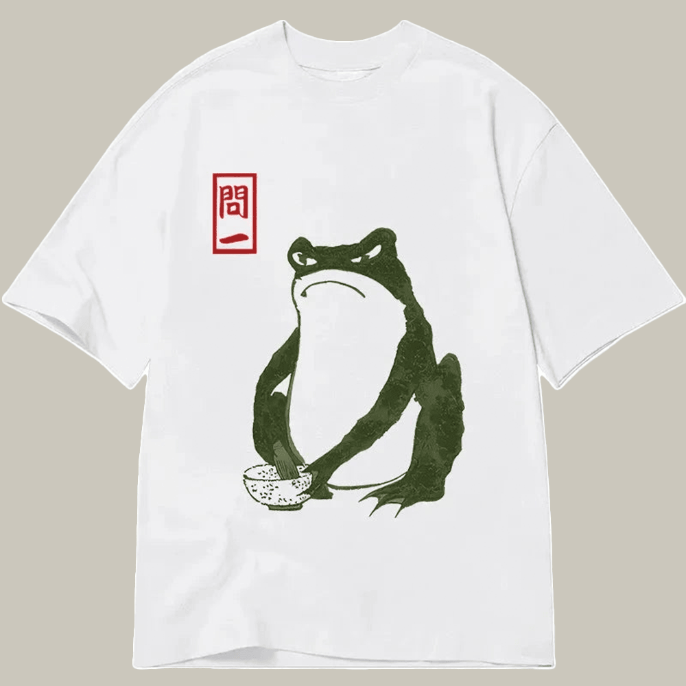 Tokyocanvas Woodblock Print Frog Classic T Shirt Funny Graphic Tee Christmas Ideas For Mom
