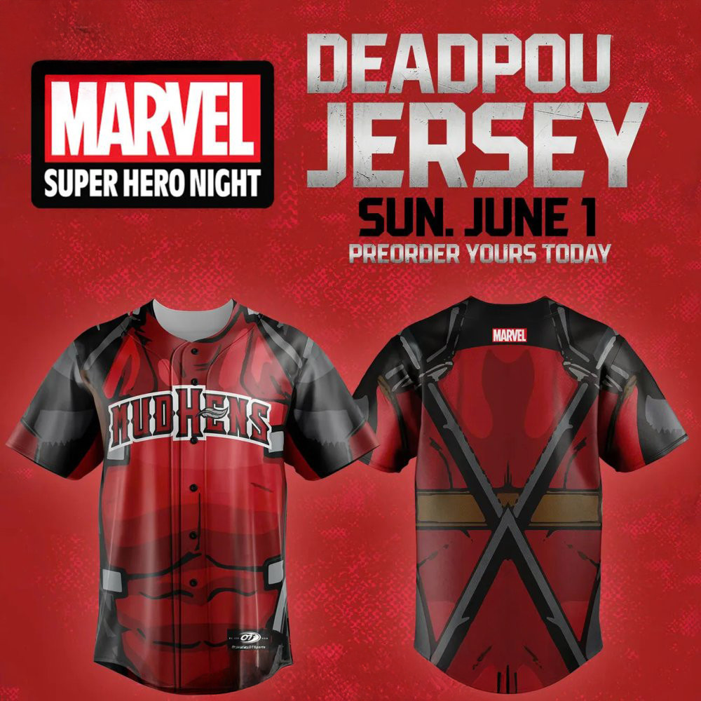 Toledo Mud Hens X Deadpool Marvel Special Baseball Jersey Baseball Gifts Ideas