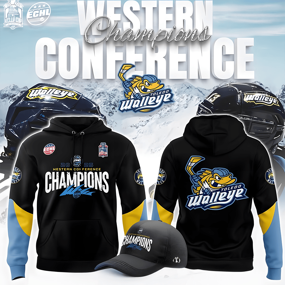 Toledo Walleye 2025 ECHL Western Conference Champions Special Hoodie Best Football Gifts