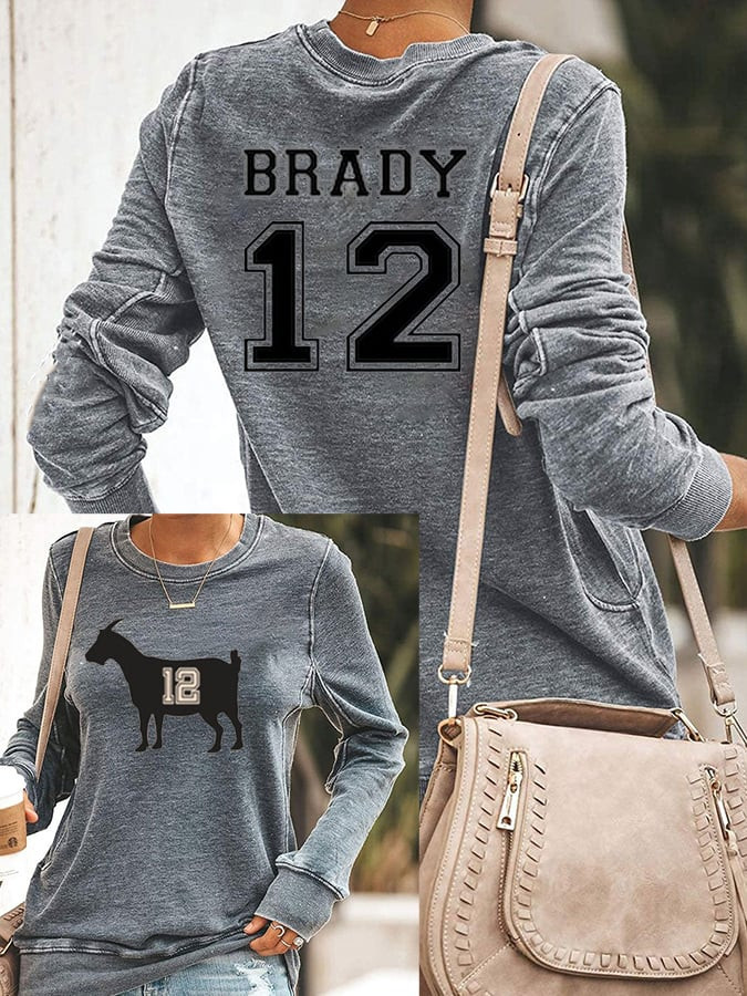 Tom Brady Goat 12 Football Sweatshirt Game Day Clothing Football Gifts For Fans