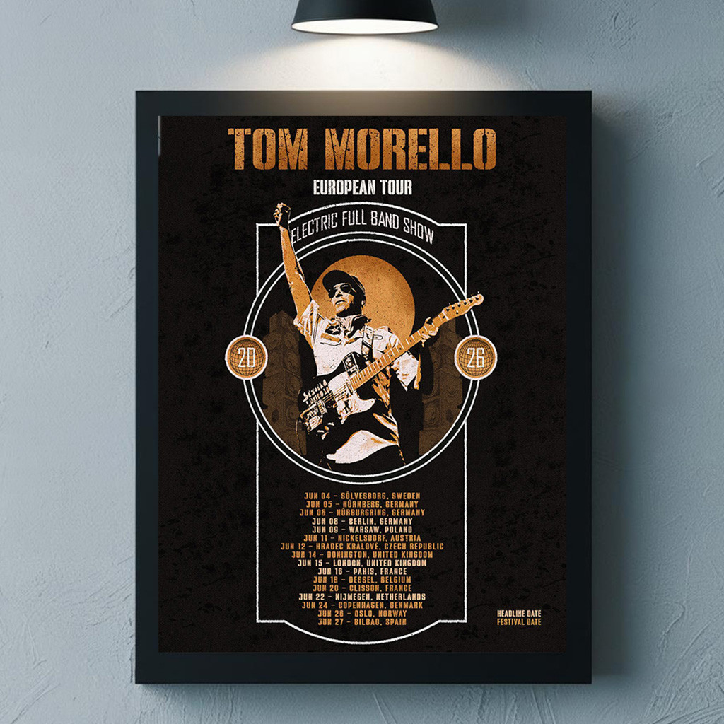 Tom Morello European Tour 2026 Electric Full Band Show Schedule Dates Poster Home Wall Decor