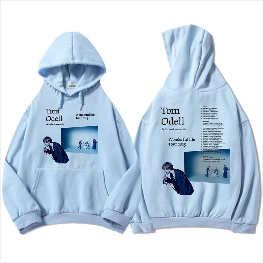 Tom Odell Wonderful Life Tour 2025 Hoodie Band Concert Fleece Shirt Gifts For Fans Merch Clothing