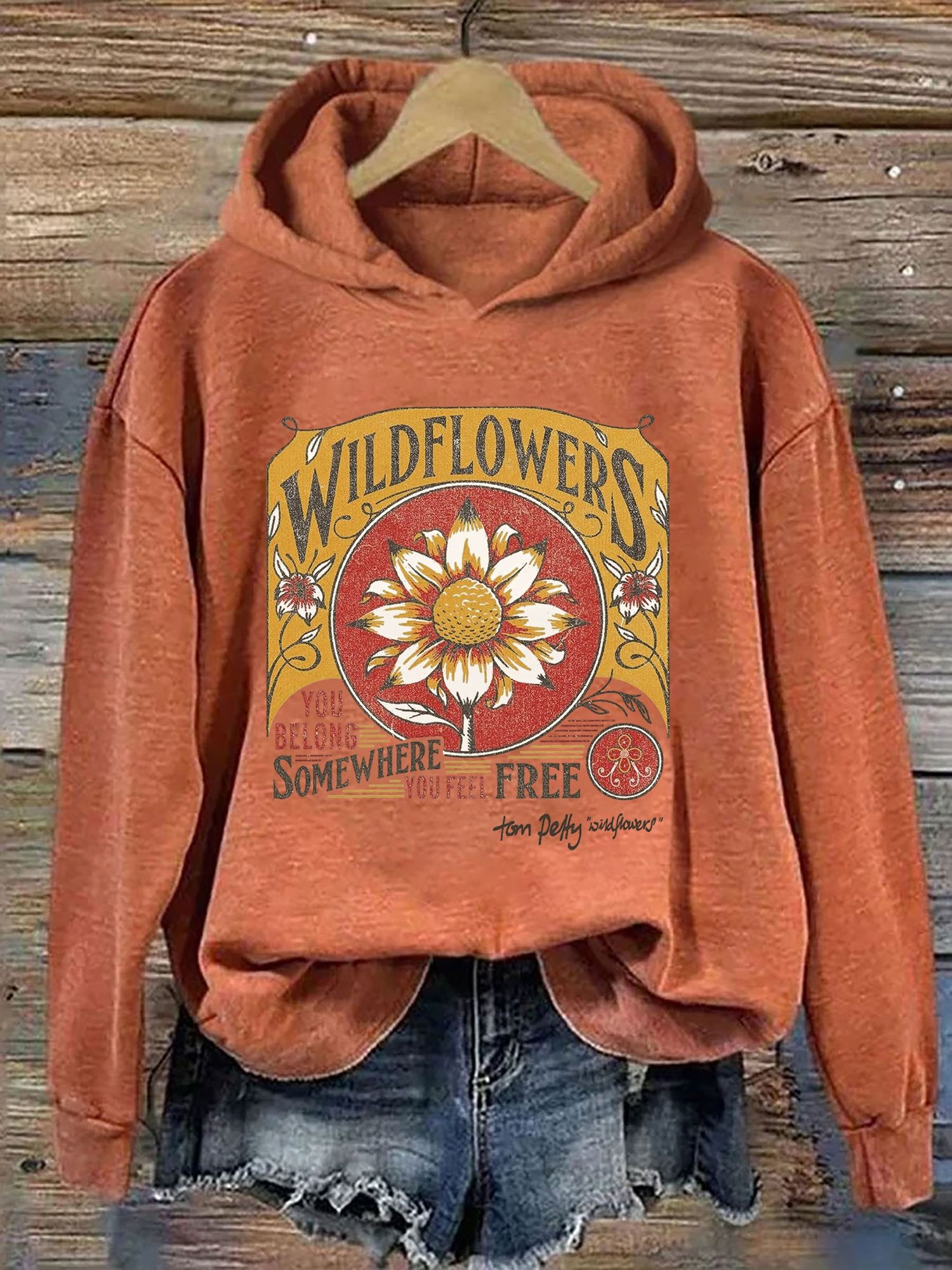 Tom Petty Wildflowers Natural Hoodie Novelty Graphic Funny Clothing Gifts For Flower Lovers