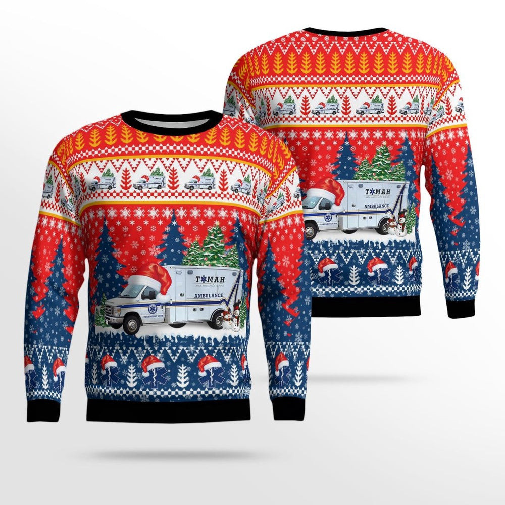Tomah Area Ambulance Service Tomah Wisconsin Christmas AOP Ugly Sweater Unisex Christmas Gift