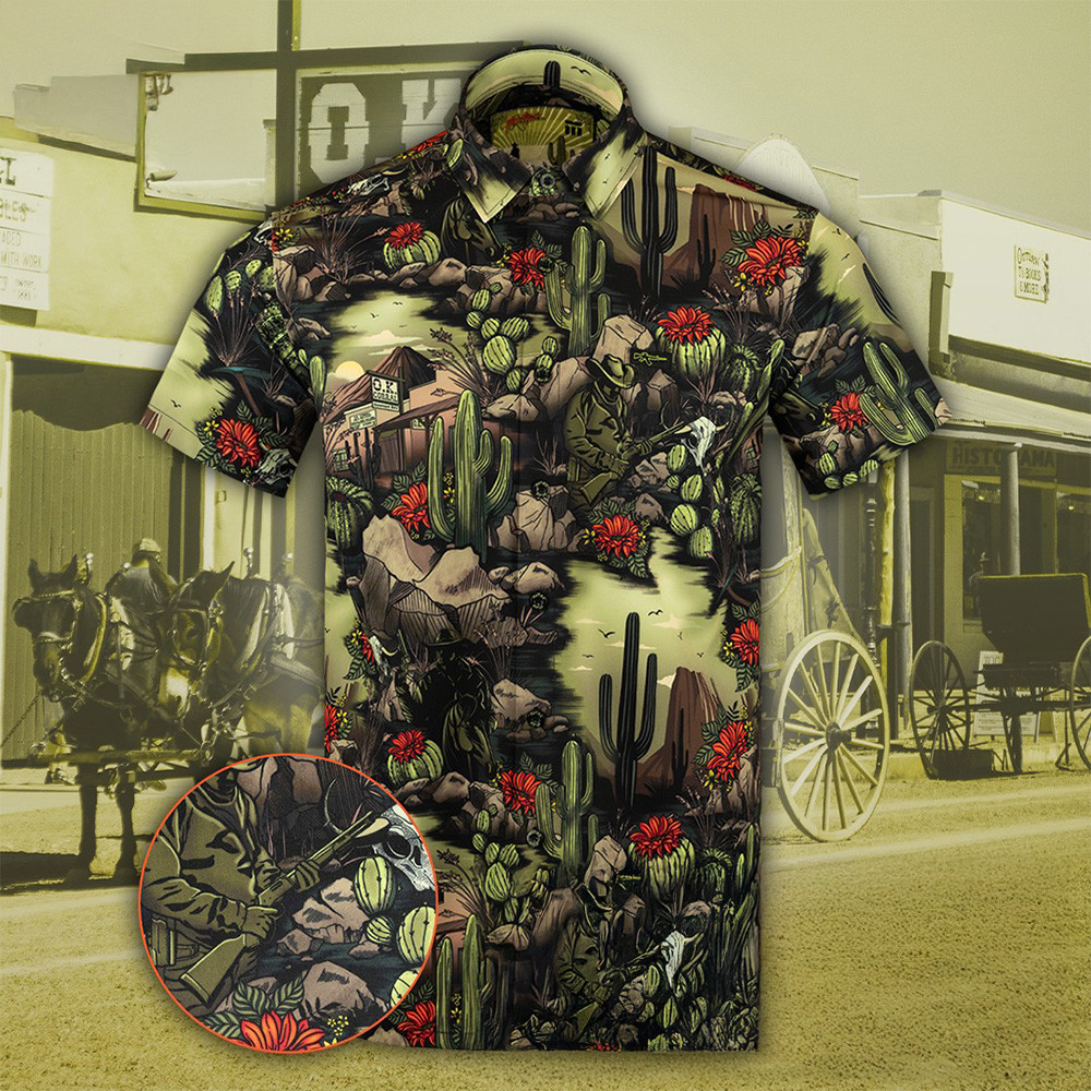 Tombstone Button Down Shirt Pro Gun Shirt Best Father's Day Gifts
