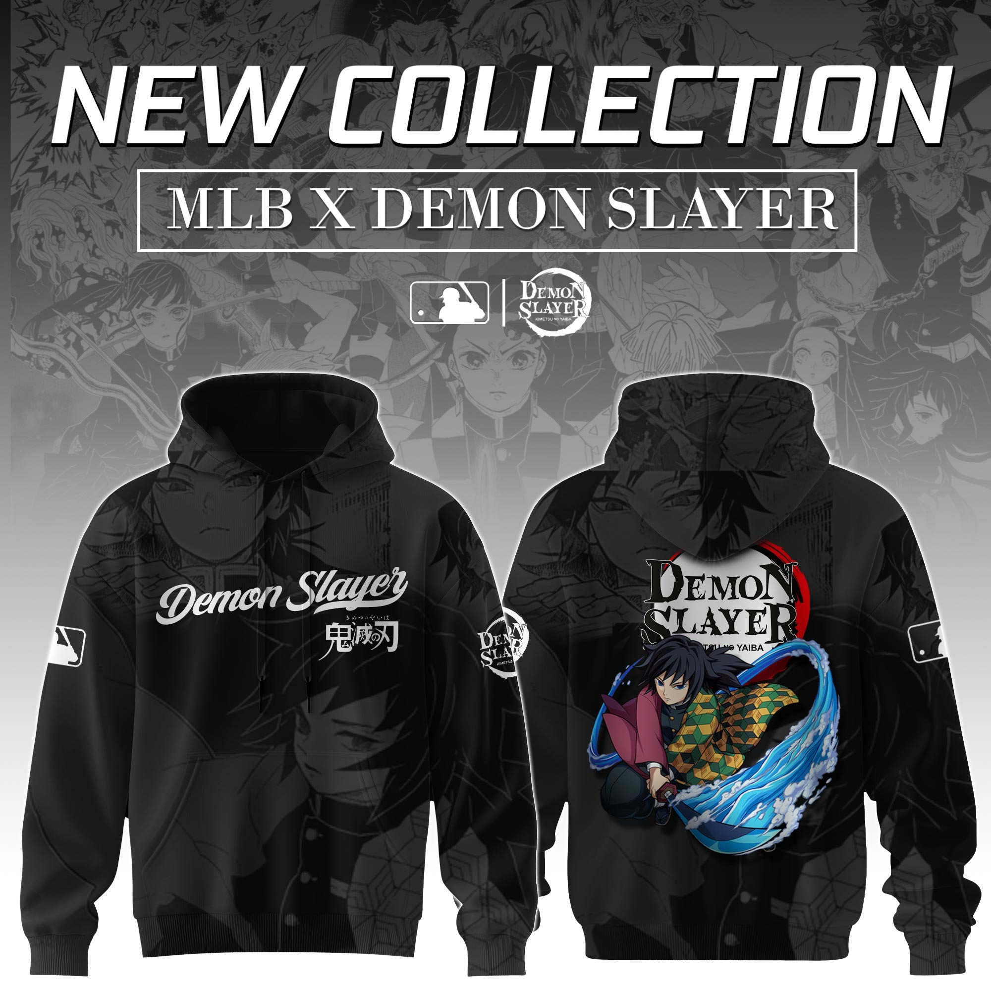 Tomioka Giyuu Demon Slayer x MLB Baseball Hoodie Editions Limited Gift For Anime Fans